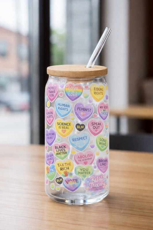 Conversation Hearts for Change – Custom Drinkware