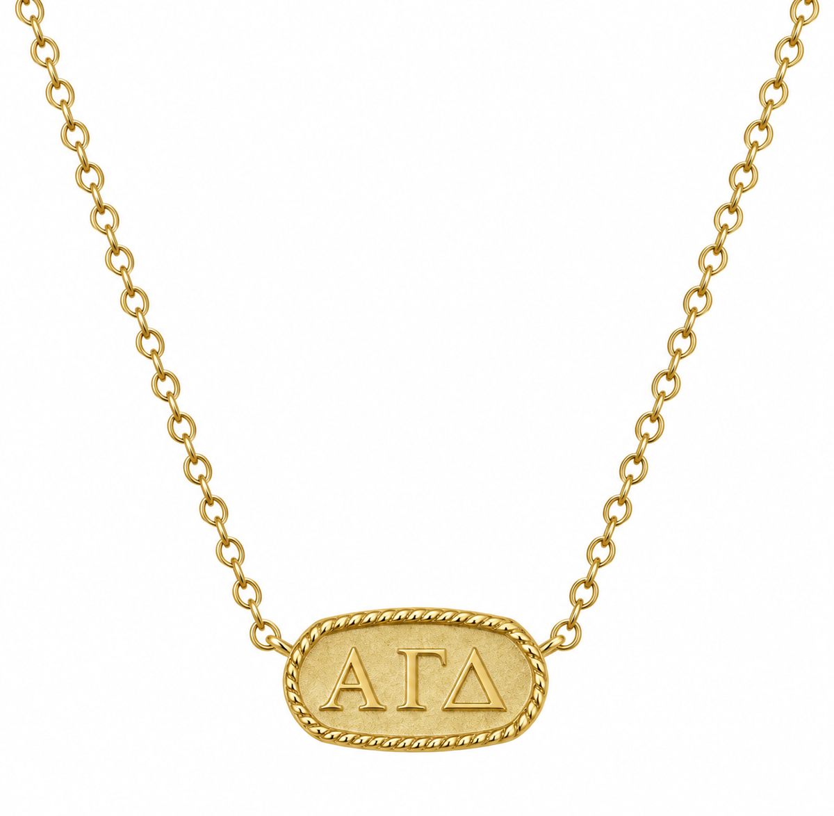 Alpha Gamma Delta Oval Necklace
