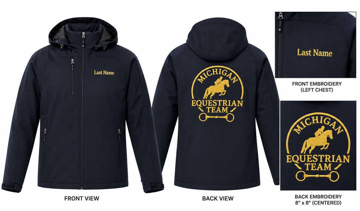 MEN'S PRE-ORDER by 10-16-26 NEW Michigan Equestrian Team Insulated Jacket