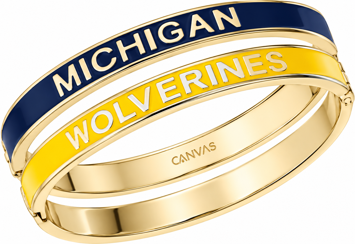 NEW! Michigan Wolverines Skinny Enamel Hinge Bangle