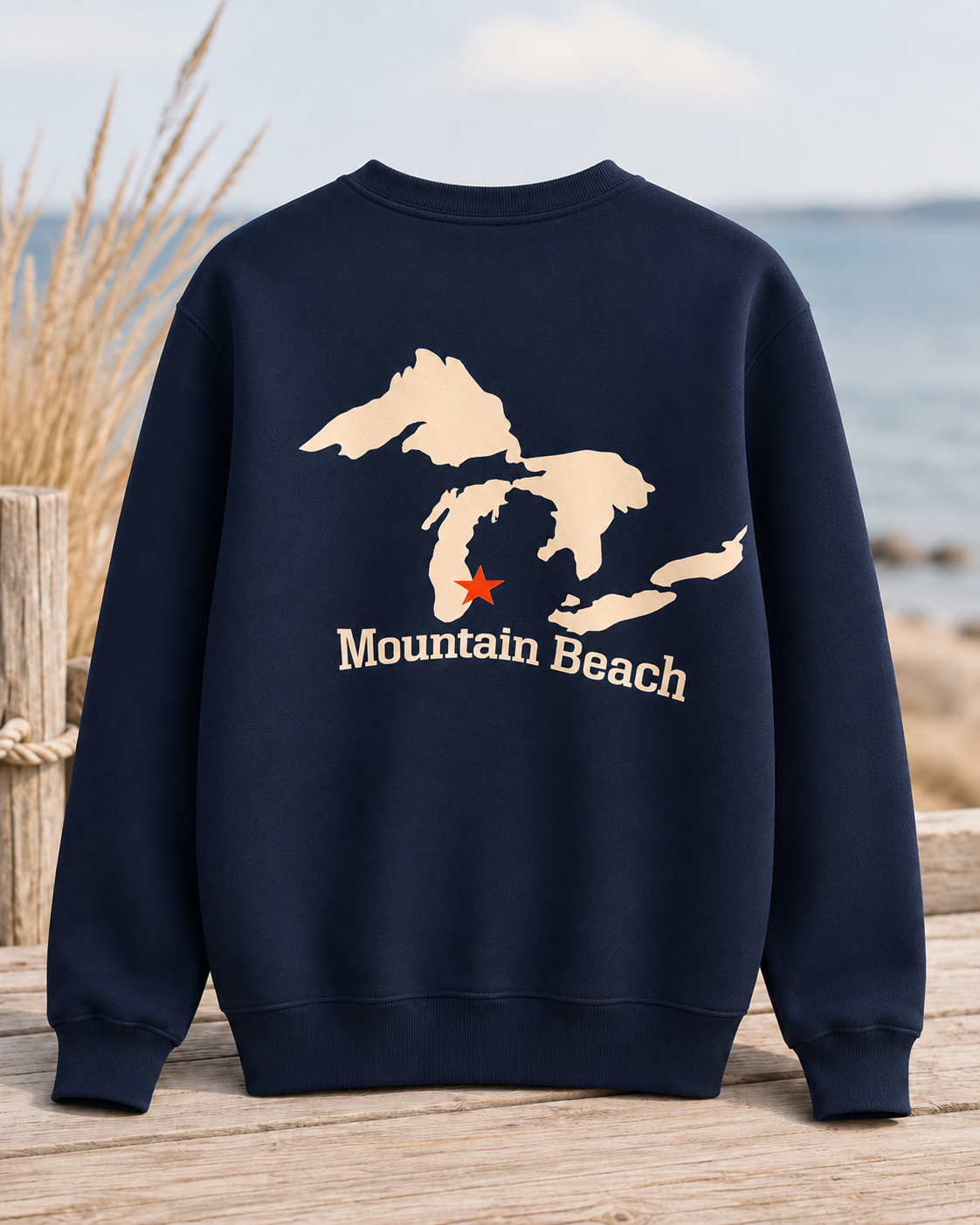 Mountain Beach Crew Neck Sweatshirt