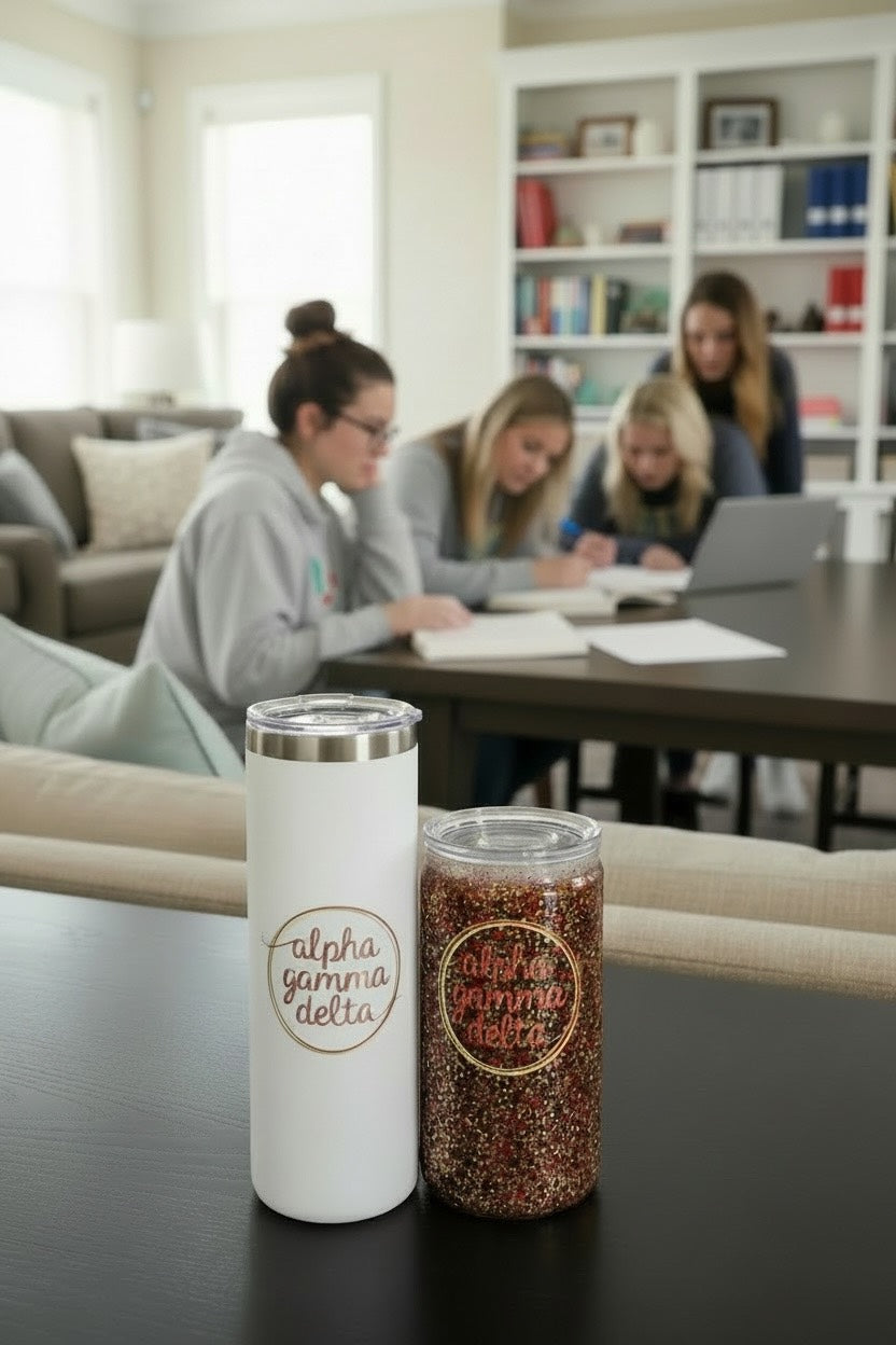 16 oz Snow Globe Tumbler – Alpha Gamma Delta