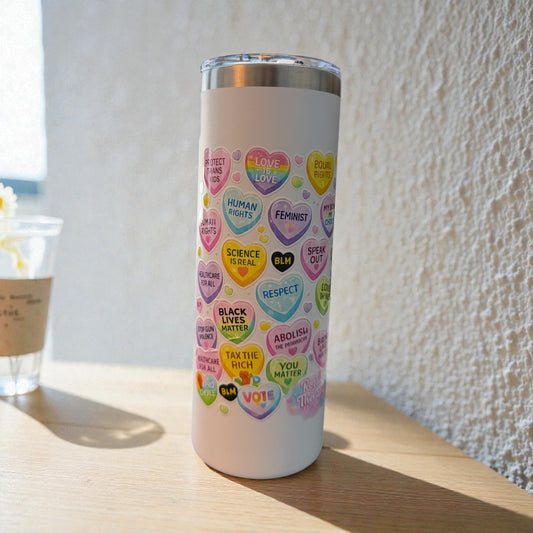Slim Tumbler – Conversation Hearts