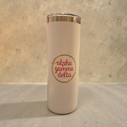 Alpha Gamma Delta Little Sister White Tumbler
